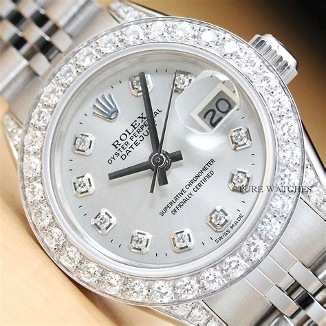 lady rolex 18k white gold.